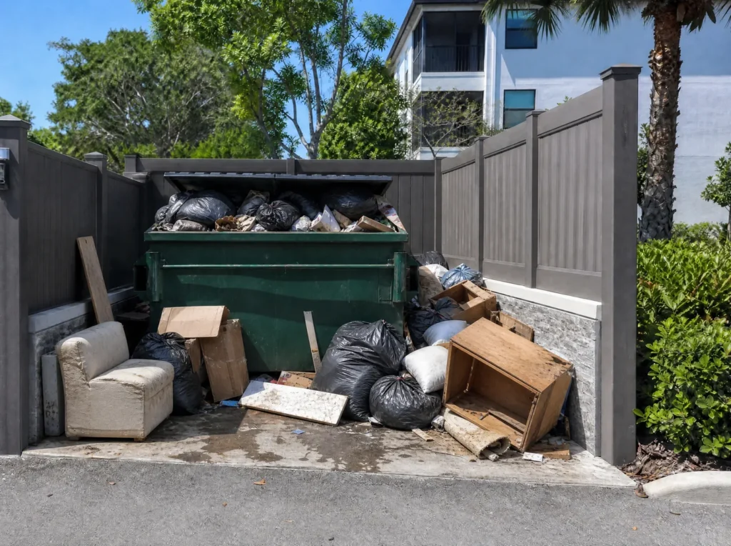 Dumpster area before cleanup (sample)