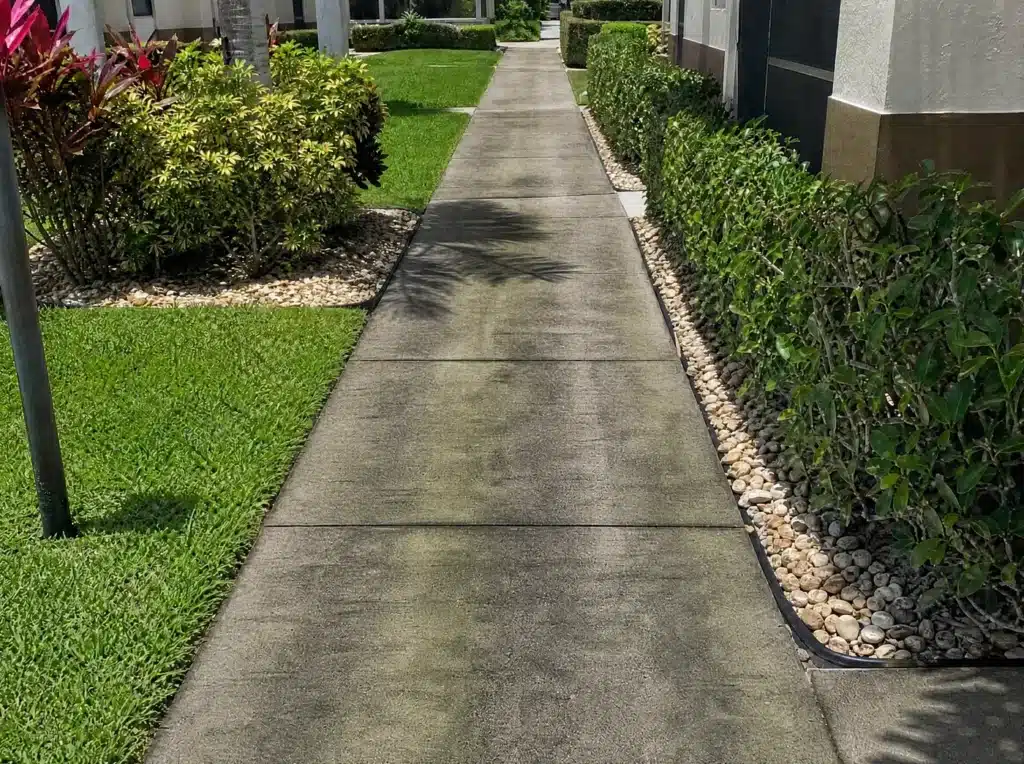 Sidewalk before pressure washing (sample)
