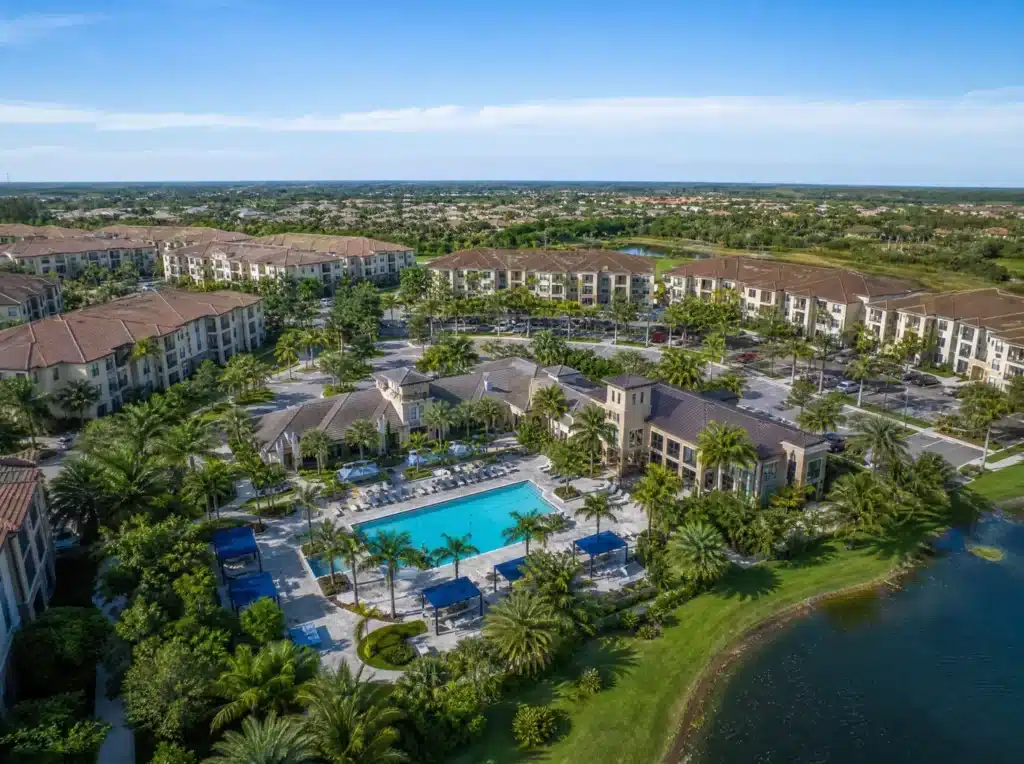 Multifamily community aerial view